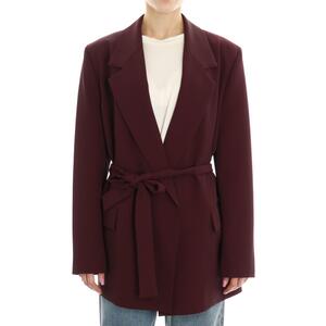 GIACCA CON CINTURA BORDEAUX